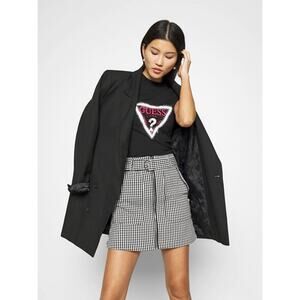 NWT Guess Black White Checked Rafa Mini Skirt Preppy Academia Old Money sz Small